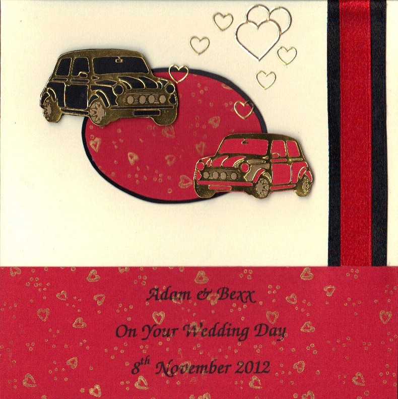 Mini Cars - Handmade card with raised embellishments